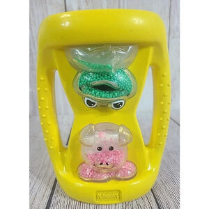 Vintage Playskool Hasbro Baby Color Surprise Hourglass Toy White Yellow 7" 1996